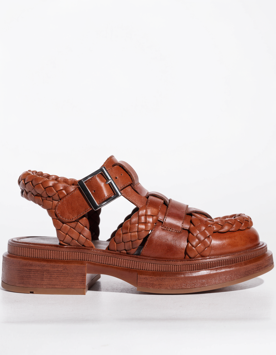 Sandalia IMAC de hombre de piel con tiras cruzadas